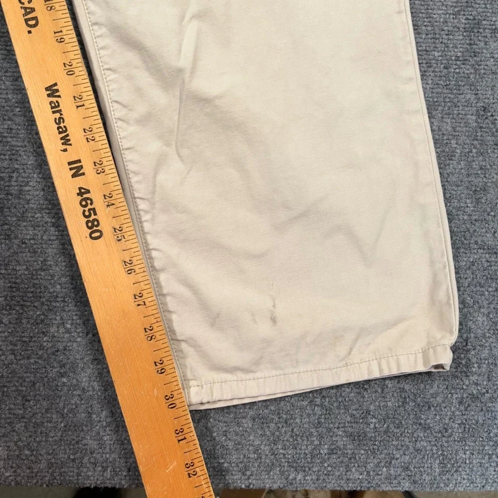 VTG Lucky Brand Dungarees Pants Mens 36x32 Baggy Made in USA Beige Utility Gorp
